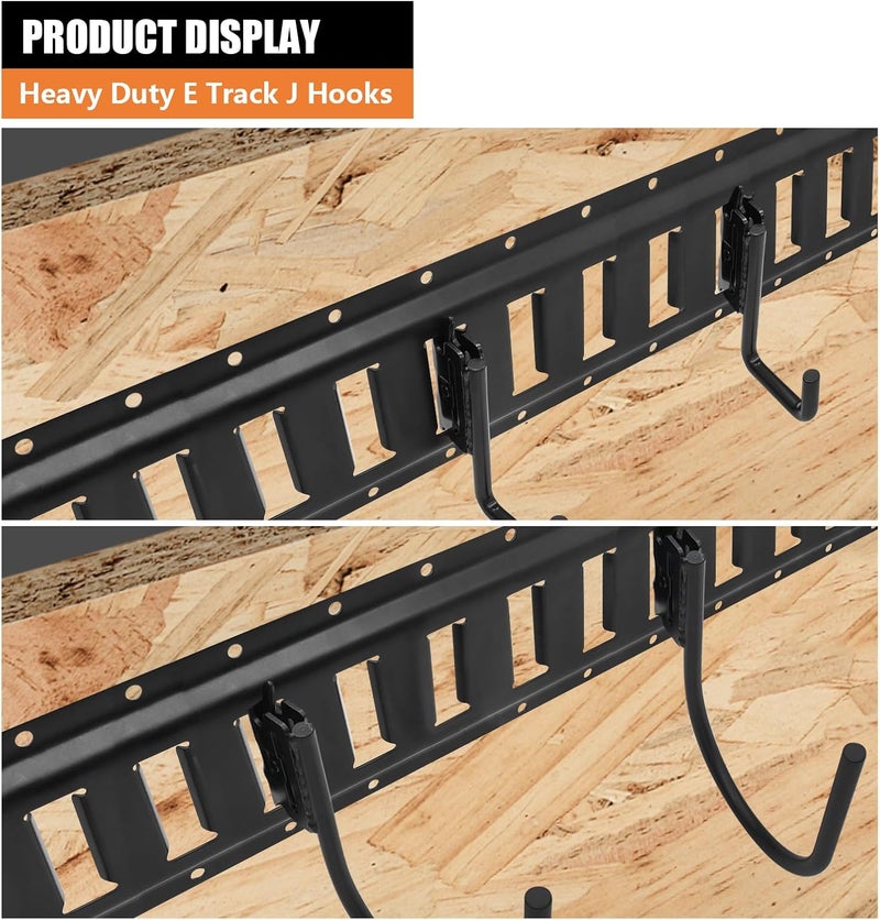 SALUINOKI 12 Pack E-Track J Hooks Heavy Duty Black, E-Track Hangers, E Track Accessories for Enclosed Trailer, Semi Truck Trailer, Cargo Van - Image 5